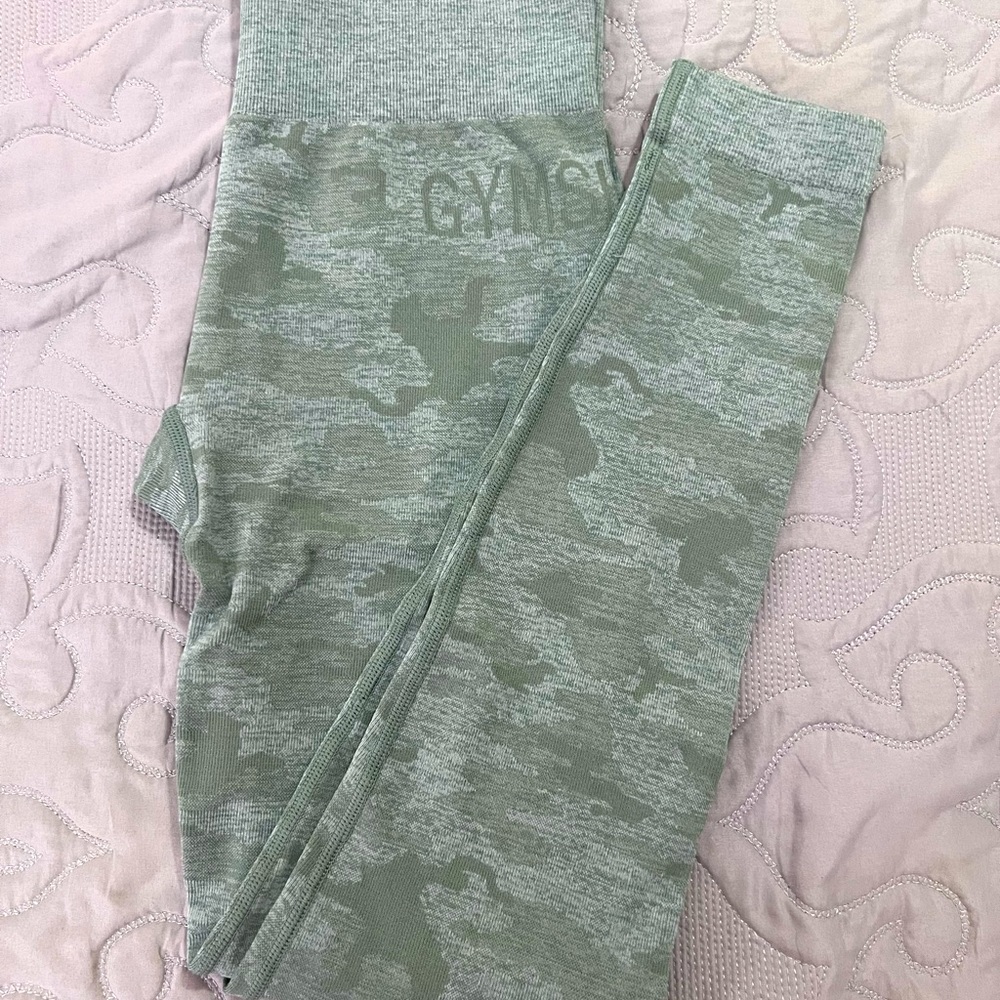 Gymshark Camo Seamless Leggings - Green
